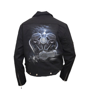 RIDE TO HELL  - Lined Biker Jacket Black