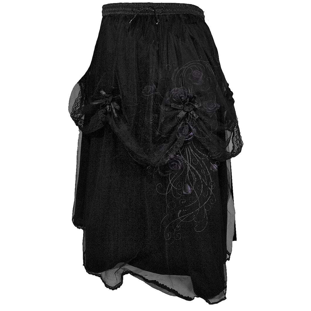 ENTWINED - Black Rose Corsage Skirt Black