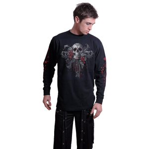 SKULLS ROSES - Longsleeve T-Shirt Black