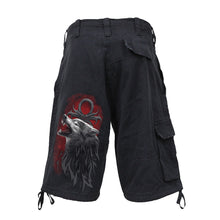 Load image into Gallery viewer, LEGEND OF THE WOLVES - Vintage Cargo Shorts Black