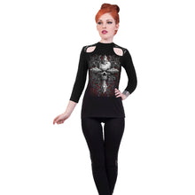 Load image into Gallery viewer, CROSS OF DARKNESS - Lace Shoulder 3/4 Sleeve Top