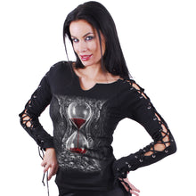 Load image into Gallery viewer, SANDS OF DEATH - Laceup Sleeve Top Black