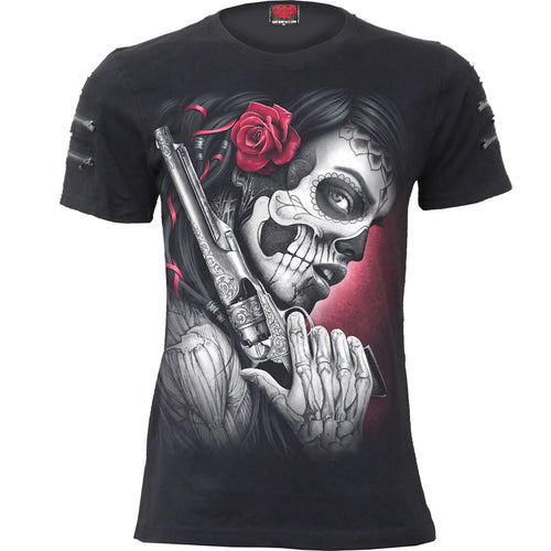 DEATH PISTOL - Twin Zipper Sleeve Fashion Tee