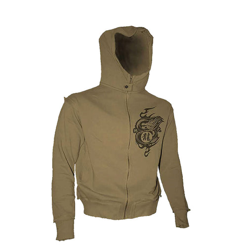 DRAGON MARK  - Longsleeve Vintage Hoody Stone