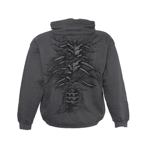 SKULL FOSSILS  - Hooded Sweatshirt Jumbo Print Charcoal