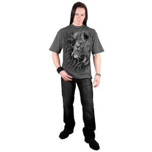 TRIBAL LION - T-Shirt Charcoal