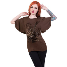 Load image into Gallery viewer, NIGHT RIFFS - Boat Neck Bat Sleeve Top Chocolate