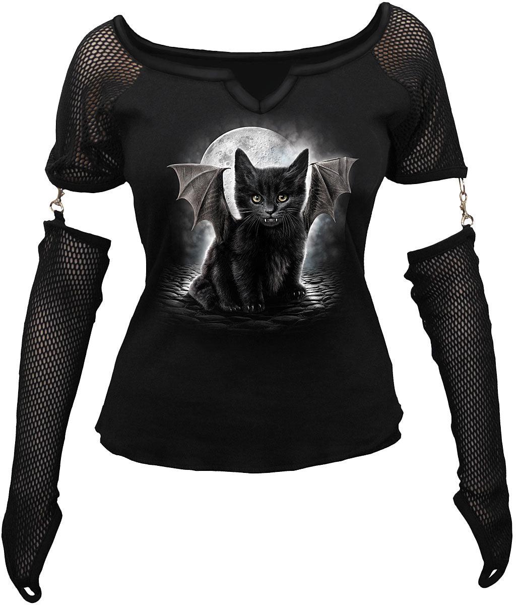 BAT CAT - Mesh Glove Long Sleeve Top