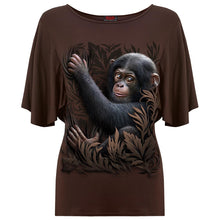Load image into Gallery viewer, MONKEY BUSINESS - Boat Neck Bat Sleeve Top Chocolate