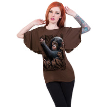 Load image into Gallery viewer, MONKEY BUSINESS - Boat Neck Bat Sleeve Top Chocolate