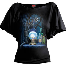 Load image into Gallery viewer, THE WITCHES APRENTICE - Boat Neck Bat Sleeve Top Black