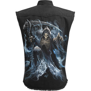 GHOST REAPER - Sleeveless Stone Washed Worker Black