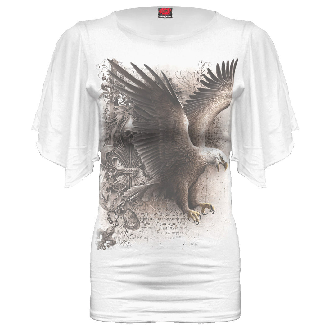 WINGS OF FREEDOM - Latin Boat Neck Top White