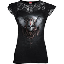 Load image into Gallery viewer, GOTH NIGHTS - Lace Layered Cap Sleeve Top Black