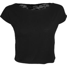 Load image into Gallery viewer, GOTHIC ELEGANCE - Lace Back Crop Top Black