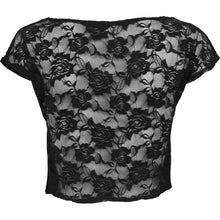 Load image into Gallery viewer, GOTHIC ELEGANCE - Lace Back Crop Top Black