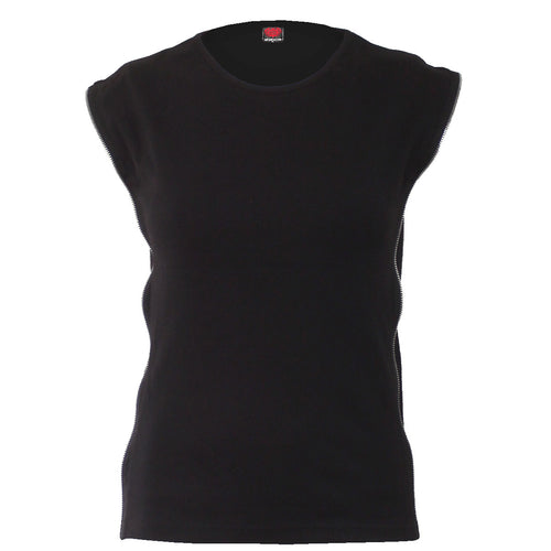 GOTHIC ROCK - Zip Side Ribbed Gothic Ladies Top