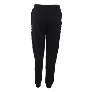 GOTHIC ROCK - Ladies Joggers Slashed with Pu Leather Inserts