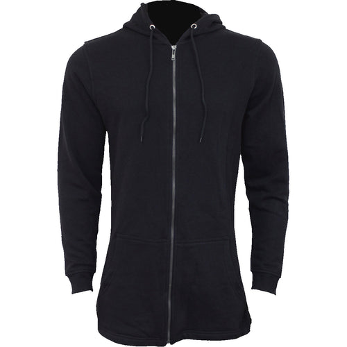 GOTHIC ROCK - Mens Fish Tail Zipper Hoody - Zip Sleeves