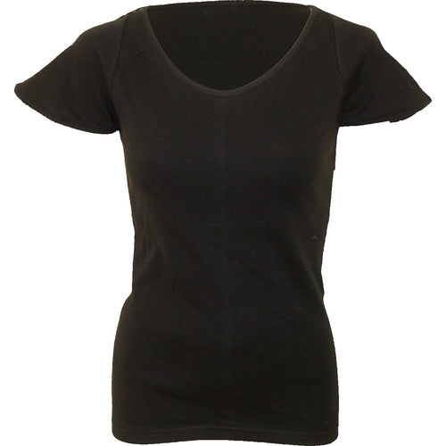 URBAN FASHION - Cap Sleeve V NeckTop Black