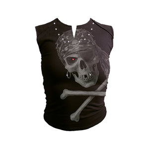FASHION PIRATE- STUDS  - All Over Sleeveless InsideOut Black