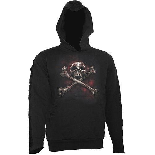 SKULL TATTOO REV - Gothic Black Strap Hoody Black