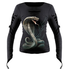 Load image into Gallery viewer, SERPENT TATTOO - Slashed Goth Glove Top Black