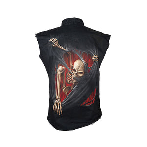 DEATH RIP  - Sleeveless Stone Washed Worker Black
