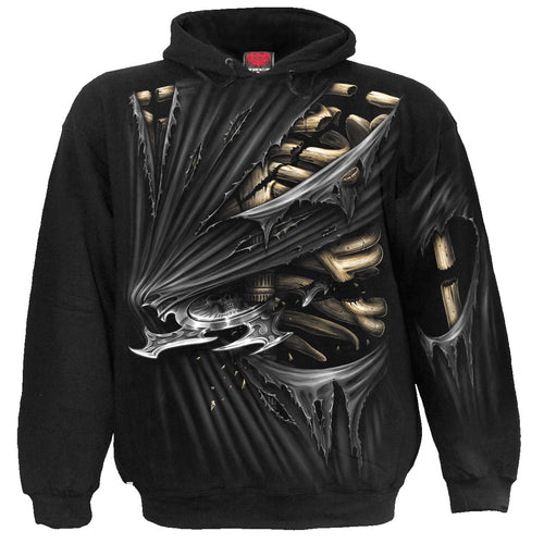 BONE SLASHER - Allover Hoody Black