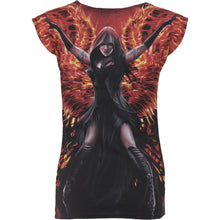 Load image into Gallery viewer, FLAMING ANGEL - Allover Cap Sleeve Top Black