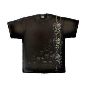 WREATH OF SKULLS  - Allover T-Shirt Black
