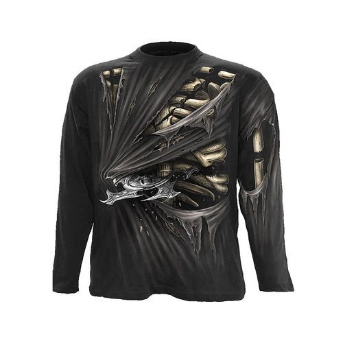 BONE SLASHER  - Allover Longsleeve T-Shirt Black